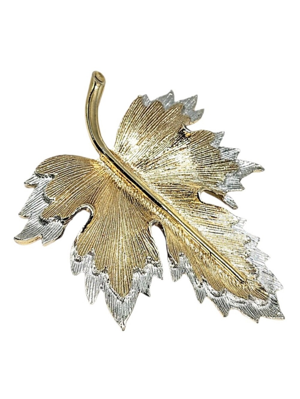 🆕 Vintage 2 Tone Gold Silver Fall Maple Leaf Brooch Pin Sarah Coventry